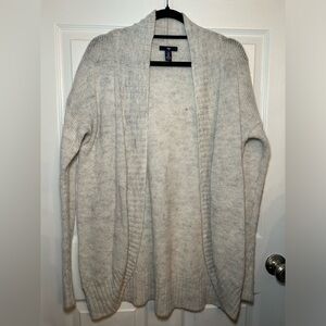 GAP Open Front Chunky Knit Cardigan- White/Grey Size Medium